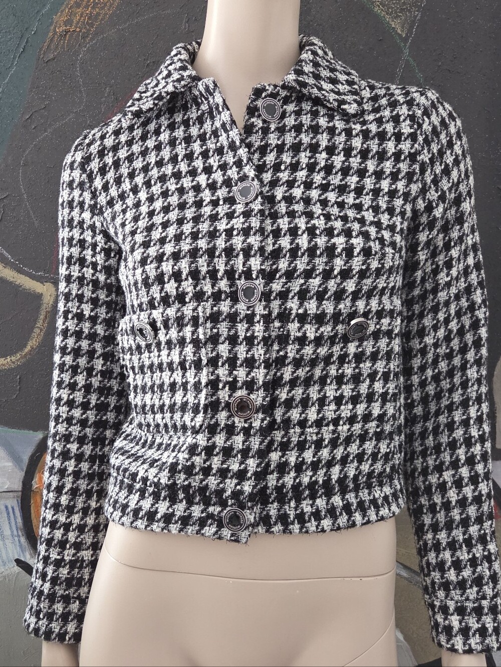 Morgan de Toi | Houndstooth Cropped Jacket